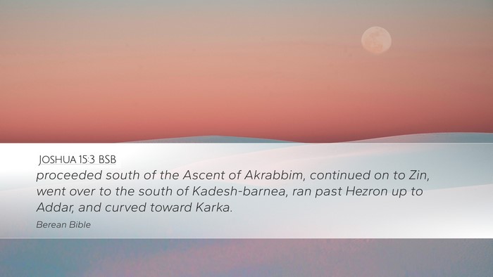 Joshua 15:3 BSB Desktop Wallpaper - proceeded south of the Ascent of Akrabbim, - Desktop Bible Verse Wallpaper
