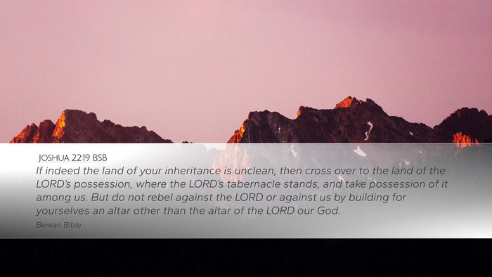 Joshua 22:19 BSB Bible Verse Image