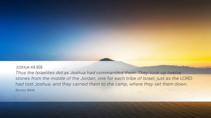 Joshua 4:8 BSB Bible Verse Image