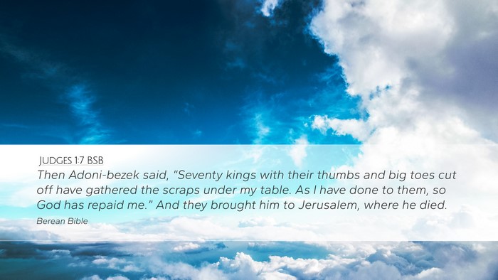 Judges 1:7 BSB Bible Verse Image