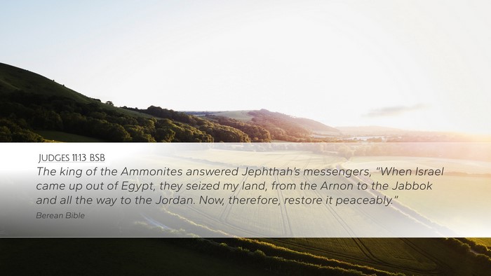 Judges 11:13 BSB Bible Verse Image