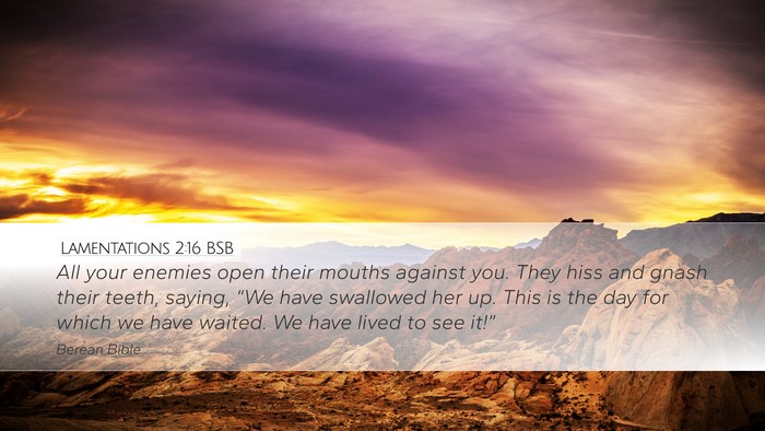Lamentations 2:16 BSB Bible Verse Image
