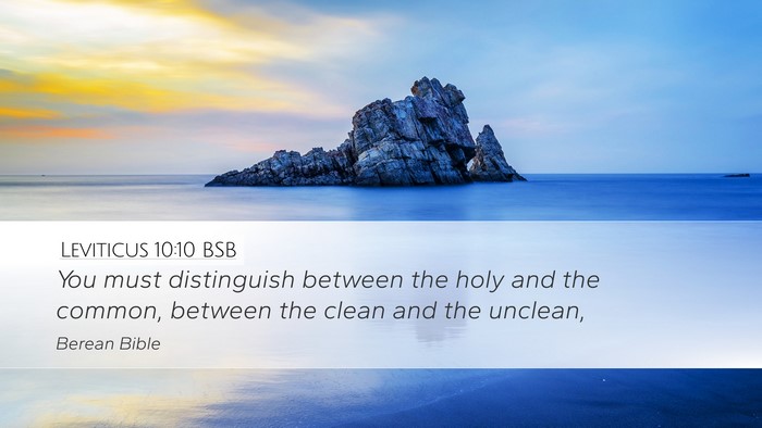Leviticus 10:10 BSB Bible Verse Image