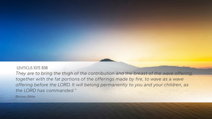 Leviticus 10:15 BSB Desktop Wallpaper - They are to bring the thigh of the contribution - Desktop Bible Verse Wallpaper