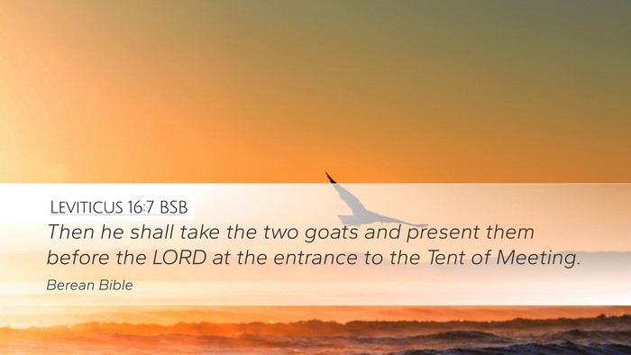 Leviticus 16:7 BSB Desktop Wallpaper - Then he shall take the two goats and present them - Desktop Bible Verse Wallpaper