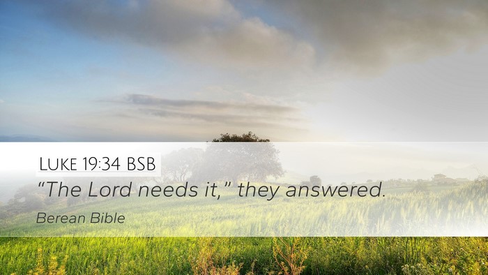 Luke 19:34 BSB Bible Verse Image