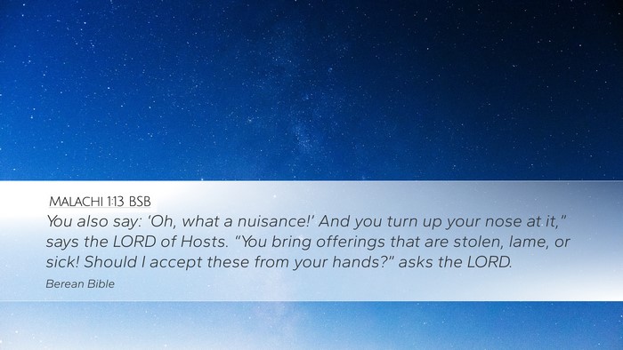 Malachi 1:13 BSB Bible Verse Image
