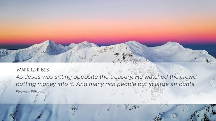 Mark 12:41 BSB Bible Verse Image