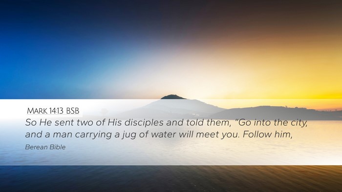 Mark 14:13 BSB Bible Verse Image