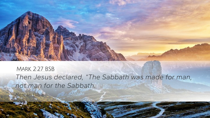 Mark 2:27 BSB Bible Verse Image