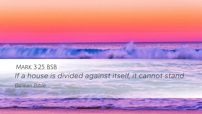 Mark 3:25 BSB Desktop Wallpaper - If a house is divided against itself, it cannot - Desktop Bible Verse Wallpaper