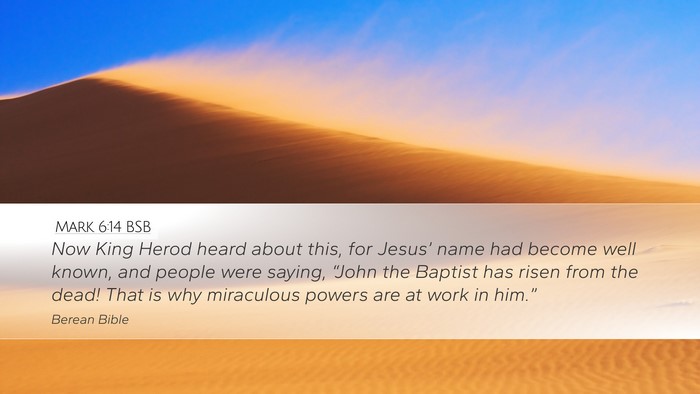 Mark 6:14 BSB Bible Verse Image