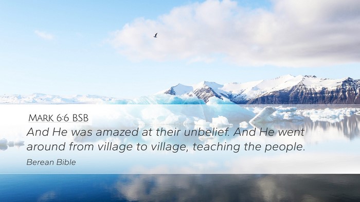 Mark 6:6 BSB Bible Verse Image
