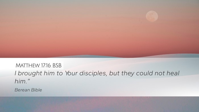 Matthew 17:16 BSB Desktop Wallpaper - I brought him to Your disciples, but they could - Desktop Bible Verse Wallpaper