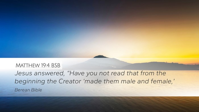 Matthew 19:4 BSB Bible Verse Image