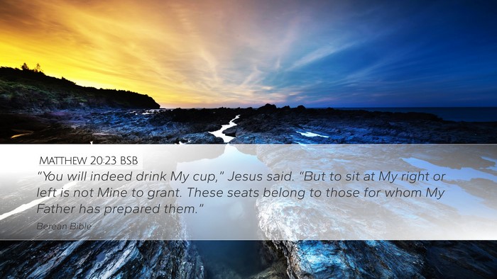 Matthew 20:23 BSB Desktop Wallpaper - “You will indeed drink My cup,” Jesus said. - Desktop Bible Verse Wallpaper