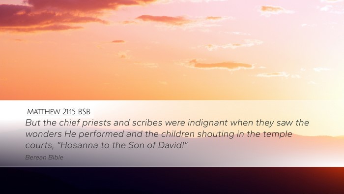 Matthew 21:15 BSB Desktop Wallpaper - But the chief priests and scribes were indignant - Desktop Bible Verse Wallpaper