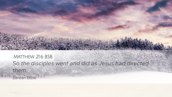 Matthew 21:6 BSB Desktop Wallpaper - So the disciples went and did as Jesus had - Desktop Bible Verse Wallpaper