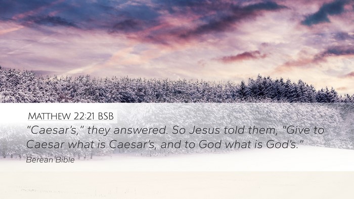 Matthew 22:21 BSB Bible Verse Image