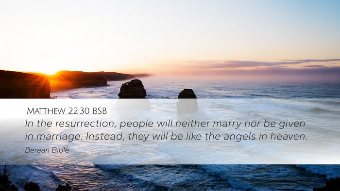 Matthew 22:30 BSB Bible Verse Image