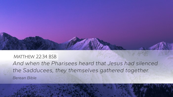 Matthew 22:34 BSB Bible Verse Image