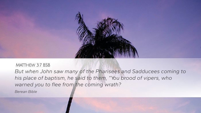 Matthew 3:7 BSB Bible Verse Image