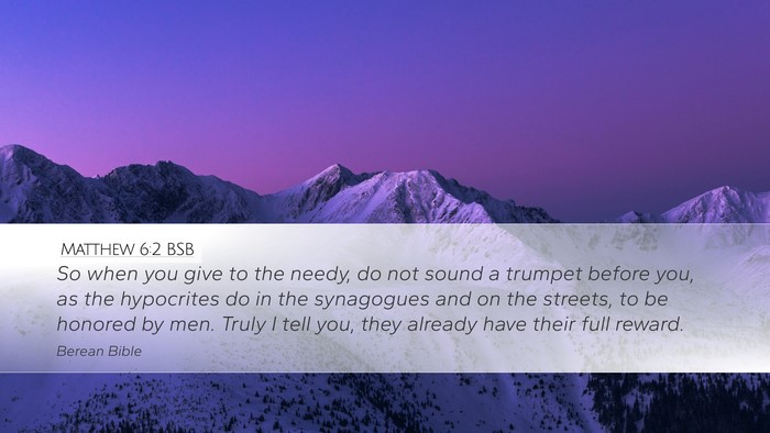 Matthew 6:2 BSB Bible Verse Image