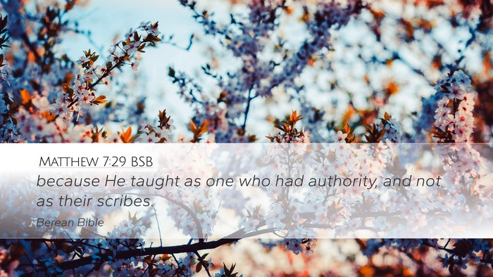 Matthew 7:29 BSB Bible Verse Image
