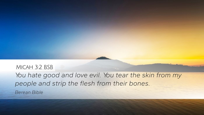Micah 3:2 BSB Bible Verse Image