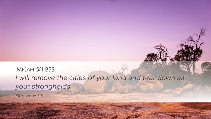 Micah 5:11 BSB Bible Verse Image