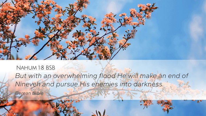 Nahum 1:8 BSB Bible Verse Image