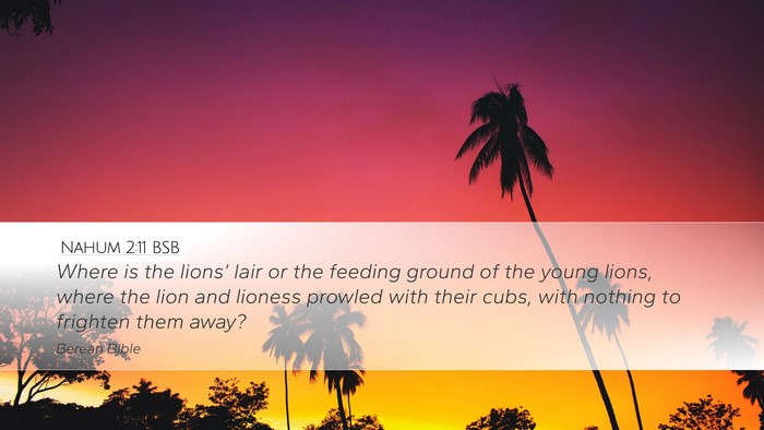 Nahum 2:11 BSB Bible Verse Image