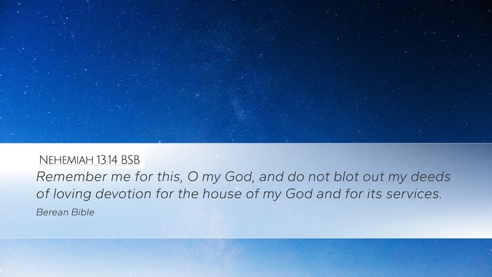 Nehemiah 13:14 BSB Bible Verse Image