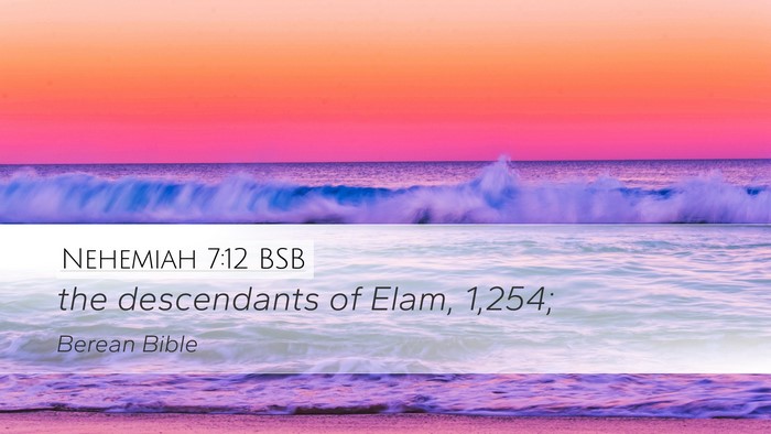 Nehemiah 7:12 BSB Desktop Wallpaper - the descendants of Elam, - Desktop Bible Verse Wallpaper
