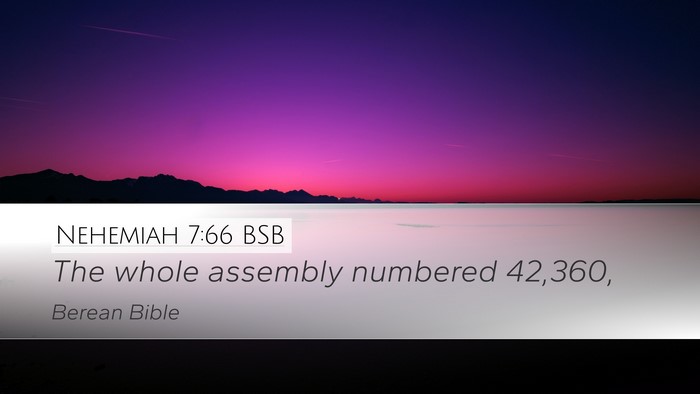 Nehemiah 7:66 BSB Desktop Wallpaper - The whole assembly numbered - Desktop Bible Verse Wallpaper