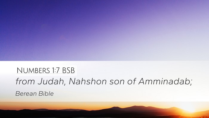 Numbers 1:7 BSB Bible Verse Image