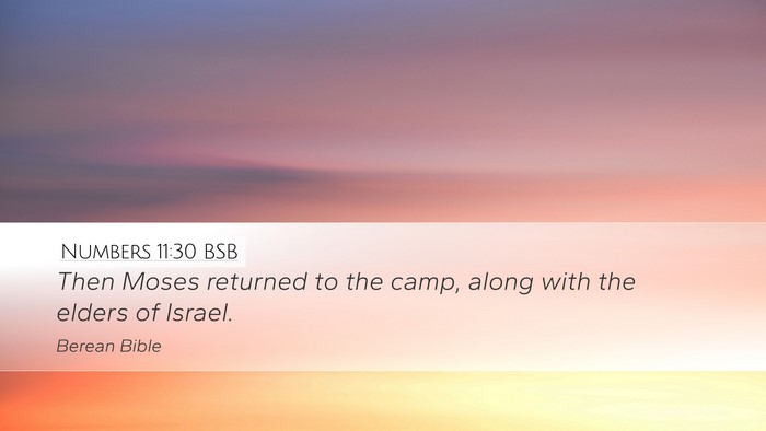 Numbers 11:30 BSB Desktop Wallpaper - Then Moses returned to the camp, along with the - Desktop Bible Verse Wallpaper