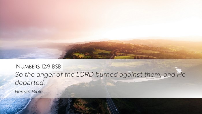 Numbers 12:9 BSB Desktop Wallpaper - So the anger of the LORD burned against them, and - Desktop Bible Verse Wallpaper