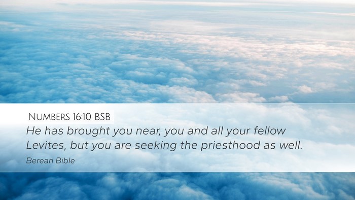 Numbers 16:10 BSB Bible Verse Image