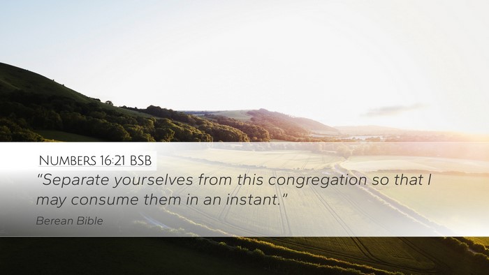 Numbers 16:21 BSB Bible Verse Image