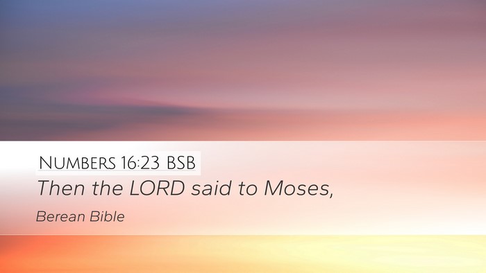 Numbers 16:23 BSB Bible Verse Image
