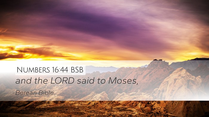 Numbers 16:44 BSB Bible Verse Image