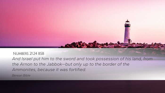 Numbers 21:24 BSB Bible Verse Image