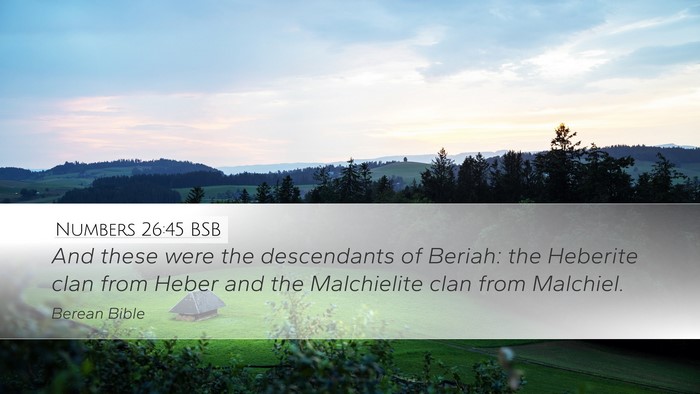 Numbers 26:45 BSB Desktop Wallpaper - And these were the descendants of Beriah: the - Desktop Bible Verse Wallpaper