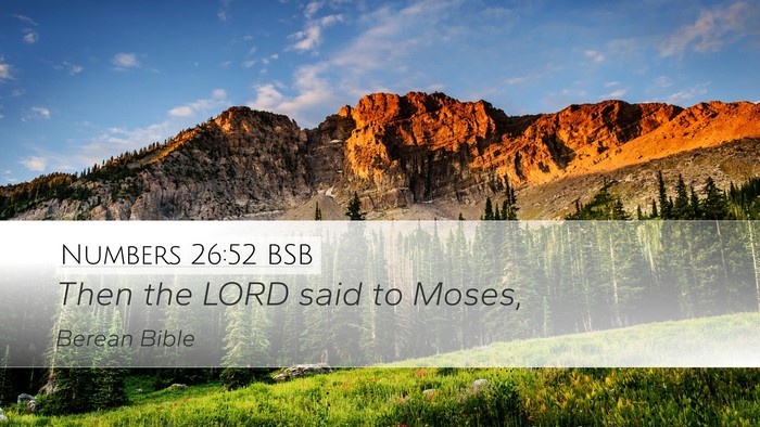 Numbers 26:52 BSB Desktop Wallpaper - Then the LORD said to - Desktop Bible Verse Wallpaper