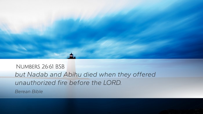 Numbers 26:61 BSB Bible Verse Image