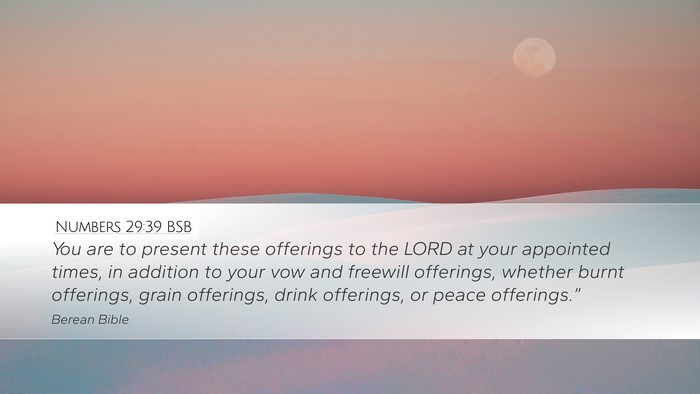 Numbers 29:39 BSB Bible Verse Image