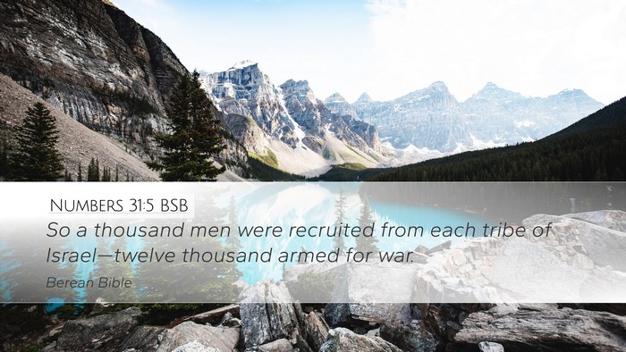 Numbers 31:5 BSB Desktop Wallpaper - So a thousand men were recruited from each tribe - Desktop Bible Verse Wallpaper