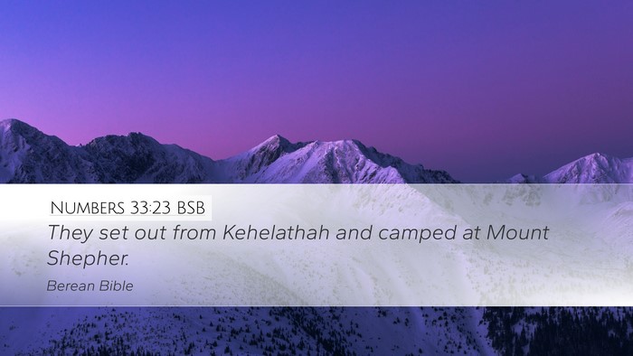 Numbers 33:23 BSB Desktop Wallpaper - They set out from Kehelathah and camped at Mount - Desktop Bible Verse Wallpaper