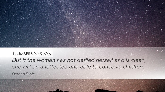 Numbers 5:28 BSB Desktop Wallpaper - But if the woman has not defiled herself and is - Desktop Bible Verse Wallpaper